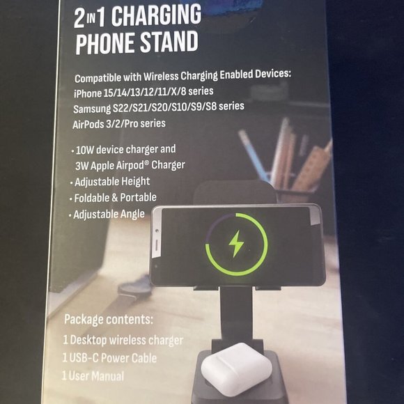 Vivitar 2 In 1 Charging Phone Stand Wireless And Plug In Phone Charger 13W - Picture 2 of 2
